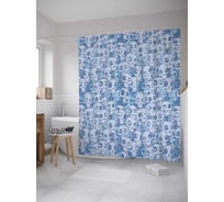 Штора (занавеска) для ванной JoyArty "Скатерть черепов" из сатена, 180х200 см с крючками, sc_27734