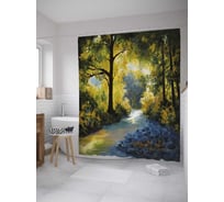 Штора (занавеска) для ванной JoyArty "Бурная речушка" из сатена, 180х200 см с крючками, sc_27966