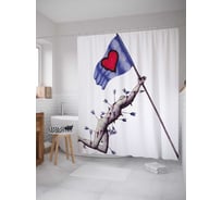 Штора (занавеска) для ванной JoyArty "Непокоренный" из сатена, 180х200 см с крючками, sc_27817