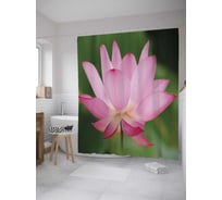Штора (занавеска) для ванной JoyArty "Нежный лотос" из сатена, 180х200 см с крючками, sc_27961