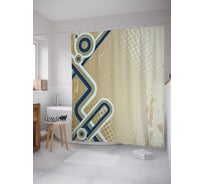 Штора (занавеска) для ванной JoyArty "Ломаная линия" из сатена, 180х200 см с крючками, sc_27796