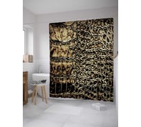 Штора (занавеска) для ванной JoyArty "Шкура рептилии" из сатена, 180х200 см с крючками, sc_27981