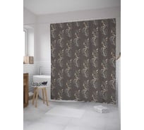 Штора (занавеска) для ванной JoyArty "Ягодные ветки" из сатена, 180х200 см с крючками, sc_28608