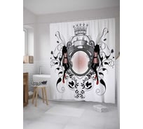 Штора (занавеска) для ванной JoyArty "Герб королевы" из сатена, 180х200 см с крючками, sc_27886