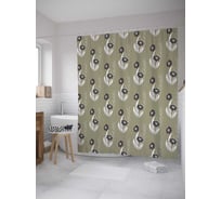 Штора (занавеска) для ванной JoyArty "Полевой букет" из сатена, 180х200 см с крючками, sc_28612