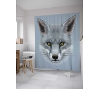 Штора (занавеска) для ванной JoyArty "Лисий взгляд" из сатена, 180х200 см с крючками, sc_27697