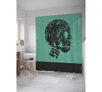 Штора (занавеска) для ванной JoyArty "Исторический отпечаток" из сатена, 180х200 см с крючками, sc_27824