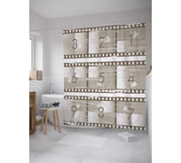 Штора (занавеска) для ванной JoyArty "Цифры на пленке" из сатена, 180х200 см с крючками, sc_27785