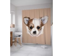 Штора (занавеска) для ванной JoyArty "Мордашка" из сатена, 180х200 см с крючками, sc_29297