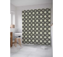 Штора (занавеска) для ванной JoyArty "Волшебство геометрических фигур" из сатена, 180х200 см с крючками, sc_28629