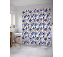 Штора (занавеска) для ванной JoyArty "Розы ретро" из сатена, 180х200 см с крючками, sc_27862