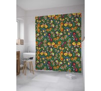 Штора (занавеска) для ванной JoyArty "Яркие бабочки" из сатена, 180х200 см с крючками, sc_27982