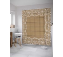 Штора (занавеска) для ванной JoyArty "Ажурная рамка" из сатена, 180х200 см с крючками, sc_28583