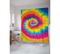 Штора (занавеска) для ванной JoyArty "Насыщенные красочные разводы" из сатена, 180х200 см с крючками, sc_274845