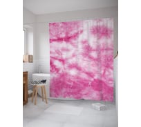 Штора (занавеска) для ванной JoyArty "Розовая фантазия" из сатена, 180х200 см с крючками, sc_274835