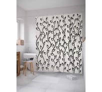 Штора (занавеска) для ванной JoyArty "Простые лианы" из сатена, 180х200 см с крючками, sc_27863