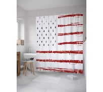 Штора (занавеска) для ванной JoyArty "Стиль флага Америки" из сатена, 180х200 см с крючками, sc_27821