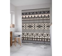 Штора (занавеска) для ванной JoyArty "Сердечные формы" из сатена, 180х200 см с крючками, sc_29073