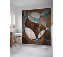 Штора (занавеска) для ванной JoyArty "Винтажные кольца" из сатена, 180х200 см с крючками, sc_29048