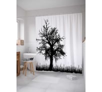 Штора (занавеска) для ванной JoyArty "Старое дерево" из сатена, 180х200 см с крючками, sc_29114