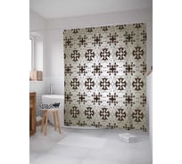Штора (занавеска) для ванной JoyArty "Винтажные кресты" из сатена, 180х200 см с крючками, sc_27703