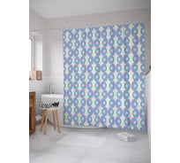 Штора (занавеска) для ванной JoyArty "Плавные линии" из сатена, 180х200 см с крючками, sc_27714