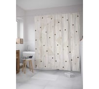 Штора (занавеска) для ванной JoyArty "Редкий бисер" из сатена, 180х200 см с крючками, sc_28534
