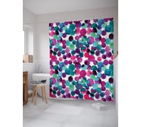 Штора (занавеска) для ванной JoyArty "Праздничное конфетти" из сатена, 180х200 см с крючками, sc_274841