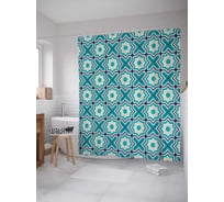 Штора (занавеска) для ванной JoyArty "Крестовое изобилие" из сатена, 180х200 см с крючками, sc_13250