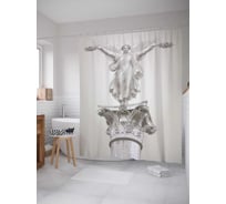 Штора (занавеска) для ванной JoyArty "Крылатый ангел" из сатена, 180х200 см с крючками, sc_14867