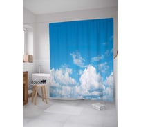 Штора (занавеска) для ванной JoyArty "Птичий полет" из сатена, 180х200 см с крючками, sc_13027