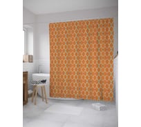 Штора (занавеска) для ванной JoyArty "Ромбовидная решетка" из сатена, 180х200 см с крючками, sc_28709