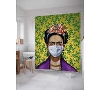Штора (занавеска) для ванной JoyArty "Фрида в маске" из сатена, 180х200 см sc_378642