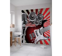 Штора (занавеска) для ванной JoyArty "Концерт начинается" из сатена, 180х200 см с крючками, sc_12700