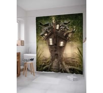 Штора (занавеска) для ванной JoyArty "Магическое жилье" из сатена, 180х200 см с крючками, sc_12898