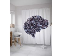 Штора (занавеска) для ванной JoyArty "Логический мозг" из сатена, 180х200 см с крючками, sc_27848