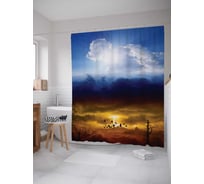 Штора (занавеска) для ванной JoyArty "Небесный рельеф" из сатена, 180х200 см с крючками, sc_13013