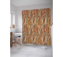 Штора (занавеска) для ванной JoyArty "Пламенный рисунок" из сатена, 180х200 см с крючками, sc_12957