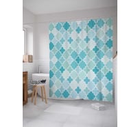 Штора (занавеска) для ванной JoyArty "Фигурные знаки" из сатена, 180х200 см с крючками, sc_13247