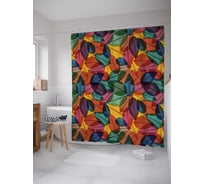 Штора (занавеска) для ванной JoyArty "Танец листьев" из сатена, 180х200 см с крючками, sc_13287