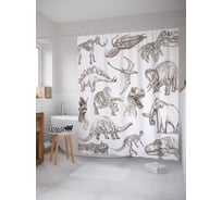 Штора (занавеска) для ванной JoyArty "Период древности" из сатена, 180х200 см с крючками, sc_12660