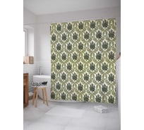 Штора (занавеска) для ванной JoyArty "Магические растения" из сатена, 180х200 см с крючками, sc_13205