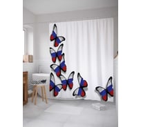 Штора (занавеска) для ванной JoyArty "Российские бабочки" из сатена, 180х200 см sc_378761
