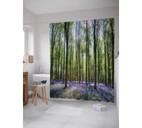 Штора (занавеска) для ванной JoyArty "Лесная свежесть" из сатена, 180х200 см с крючками, sc_12592