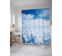 Штора (занавеска) для ванной JoyArty "Небесный гребень" из сатена, 180х200 см с крючками, sc_13004