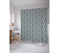 Штора (занавеска) для ванной JoyArty "Фигурные украшения" из сатена, 180х200 см с крючками, sc_13197