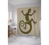 Штора (занавеска) для ванной JoyArty "Узорная рептилия" из сатена, 180х200 см с крючками, sc_13397