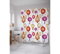 Штора (занавеска) для ванной JoyArty "Летящий свет" из сатена, 180х200 см с крючками, sc_13136