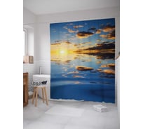 Штора (занавеска) для ванной JoyArty "Солнечная высота" из сатена, 180х200 см с крючками, sc_12884