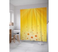 Штора (занавеска) для ванной JoyArty "Яркий звездопад" из сатена, 180х200 см с крючками, sc_13411